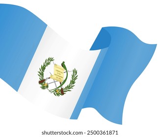Guatemala flag wave isolated on png or transparent background vector illustration.