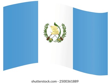 Guatemala flag wave isolated on png or transparent background vector illustration.