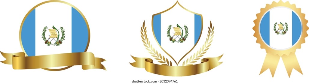 Guatemala flags. Symbols of countries map