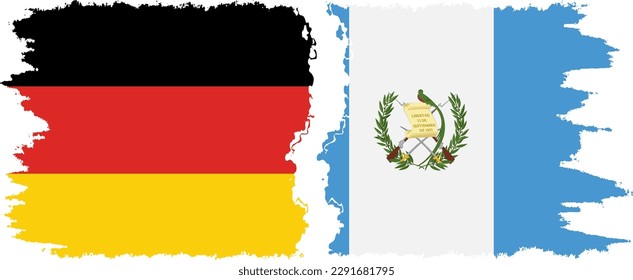 Verbindung Guatemala und Deutschland mit Grunge-Flaggen, Vektorgrafik