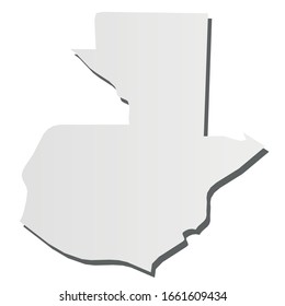 Guatemala - grey 3d-like silhouette map of country area with dropped shadow. Simple flat vector illustration.