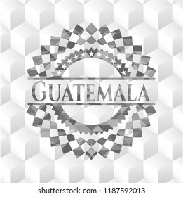 Guatemala grey badge with geometric cube white background
