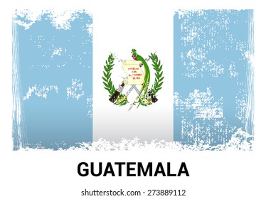 Guatemala grunge flag isolated vector in official colors and Proportion Correctly. country's name label in bottom