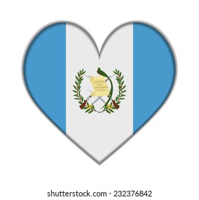 Guatemala heart flag vector illustration