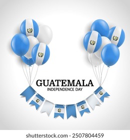 Día de la Independencia de Guatemala. Fondo con globos. Ilustración vectorial
