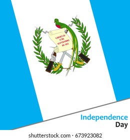 Guatemala independence day with flag vector illustration for web