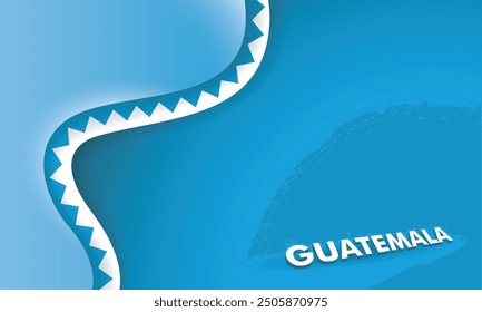 Guatemala independence day template with blue zigzag style on blue background. Also good template for guatemala National day