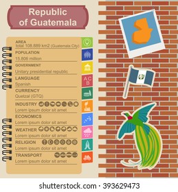 Guatemala infographics, statistical data, sights. Vector illustration