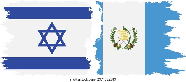 Guatemala and Israel grunge flags connection, vector