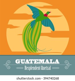 Guatemala landmarks. Retro styled image. Vector illustration
