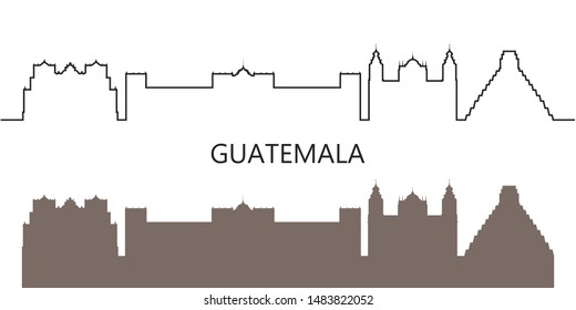 Guatemala logo. Isolated Guatemalan architecture on white background