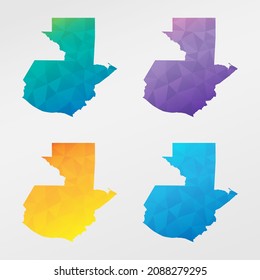Guatemala Low Poly Map Clip Art Design. Geometric Polygon Graphic National Icon. Vector Illustration Symbol.