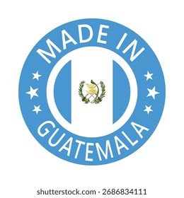 Guatemala Feito em Carimbo em círculo com bandeira Modelo vetor no fundo branco