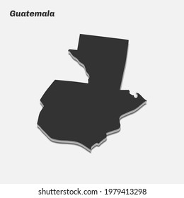 Guatemala map 3d silhouette. Vector illustration.