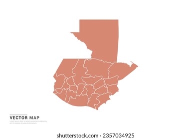 Guatemala Map - abstract style orange isolated on white background for design vector.