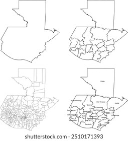 GUATEMALA MAP con sus divisiones administrativas y regiones