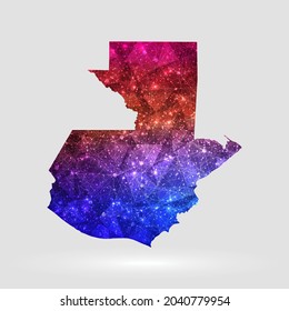 Guatemala Karte Hintergrund im polygonalen Stil. Vektorgrafik Low-Poly-bunter Guatemala Karte von isoliert. Vektor EPS10.