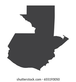 Guatemala map in black on a white background. Vector illustration