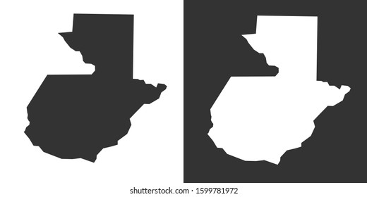 Guatemala Map With Black and White Vector