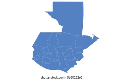 Guatemala map blue color