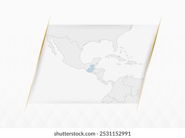 Mapa da Guatemala em azul com sotaques dourados emoldurados. Mapa Vetorial Moderno da Guatemala. Ilustração de vetor.