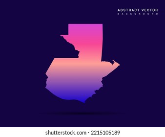 Mapa de Guatemala del estilo de gradiente colorido. Ilustración vectorial.