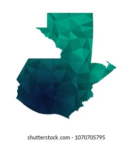 Guatemala map - Colorful Polygonal map of Guatemala rumpled triangular low poly style gradient graphic background , Vector illustration eps 10.
