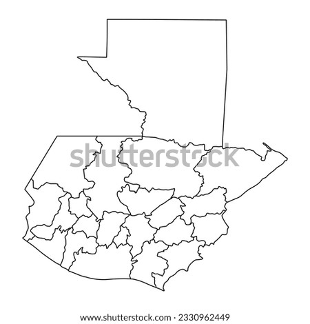 Guatemala map with departments. Vector illustration.