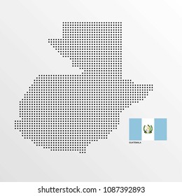 Guatemala Map design with flag and light background vector 