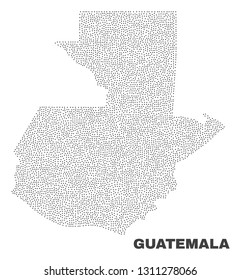 Guatemala map designed with little points. Vector abstraction in black color is isolated on a white background. Scattered little points are organized into Guatemala map.