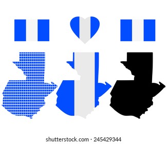 Guatemala map different types and symbols on a white background