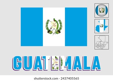 Guatemala-Karte Flash-Symbol-Set