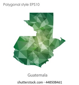 Guatemala map in geometric polygonal style.Abstract gems triangle,modern design background. Vector illustration EPS10