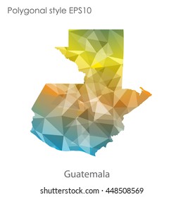 Guatemala map in geometric polygonal style.Abstract gems triangle,modern design background. Vector illustration EPS10