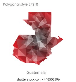 Guatemala map in geometric polygonal style.Abstract gems triangle,modern design background. Vector illustration EPS10