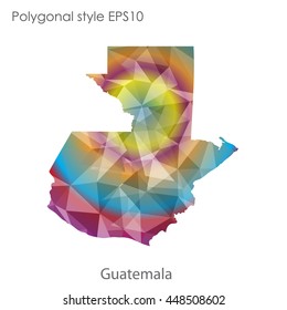 Guatemala map in geometric polygonal style.Abstract gems triangle,modern design background. Vector illustration EPS10