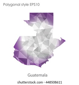 Guatemala map in geometric polygonal style.Abstract gems triangle,modern design background. Vector illustration EPS10