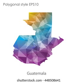 Guatemala map in geometric polygonal style.Abstract gems triangle,modern design background. Vector illustration EPS10