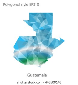 Guatemala map in geometric polygonal style.Abstract gems triangle,modern design background. Vector illustration EPS10