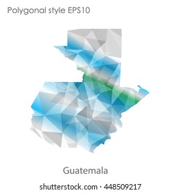 Guatemala map in geometric polygonal style.Abstract gems triangle,modern design background. Vector illustration EPS10