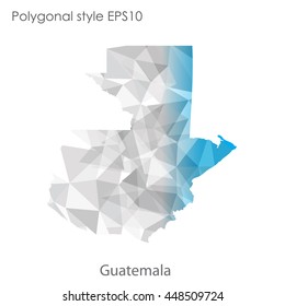Guatemala map in geometric polygonal style.Abstract gems triangle,modern design background. Vector illustration EPS10