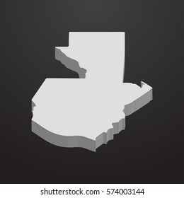 Guatemala map in gray on a black background 3d