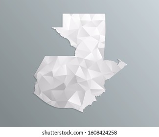 Guatemala map gray in polygonal style on dark background. isolated vector illustration eps 10.