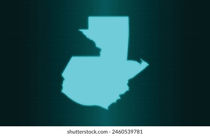 Guatemala Map with Green Circuit Technology Style.
