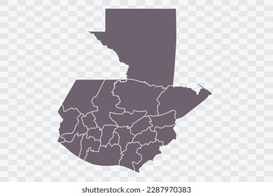 Guatemala Map Grey Color on White Background quality files Png