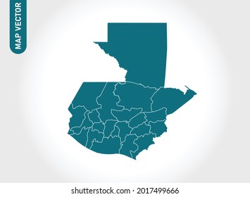 Guatemala map High Detailed on white background. Abstract design vector illustration eps 10
