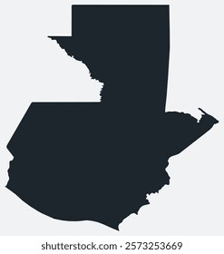 Guatemala map. Just a simple border map. Shape of the country. Flat blank Guatemala outline. Vector boundary illustration.