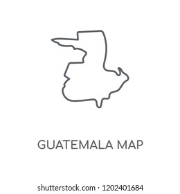 Guatemala map linear icon. Guatemala map concept stroke symbol design. Thin graphic elements vector illustration, outline pattern on a white background, eps 10.