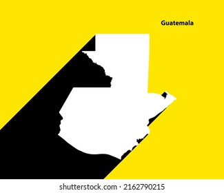 Guatemala Map on retro poster with long shadow. Vintage sign easy to edit, manipulate, resize or colorize.