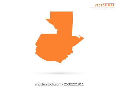 Mapa de Guatemala - Estilo abstracto anaranjado aislado en el Vector de fondo blanco.